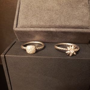 David yurman starburst ring 7.5  and David yurman stackable 7